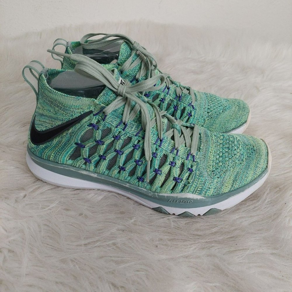 Nike Train Ultrafast Flyknit Green Size US 7 Running Shoe Mesh 843694-300 Men's - Picture 3 of 12